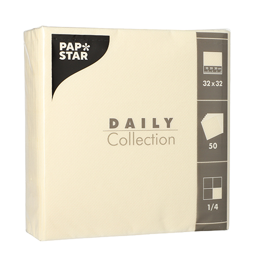 Servietten "DAILY Collection" 1/4-Falz 32 cm x 32 cm champagner