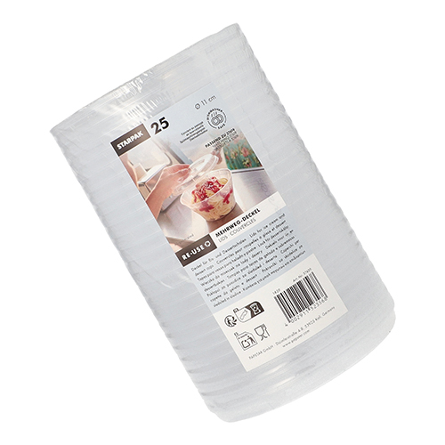 Mehrweg-Deckel Ø 11 cm · 1,3 cm transparent für Eis- und Dessertschalen