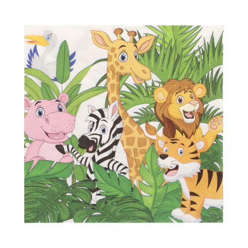 Servietten, 3-lagig 1/4-Falz 33 cm x 33 cm "Jungle"
