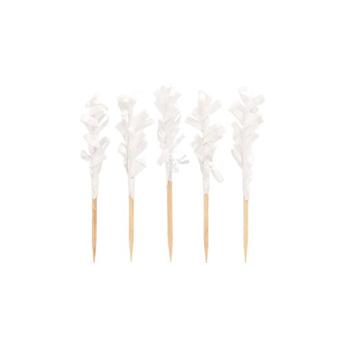 Deko-Picker 6,8 cm weiss "Frills"