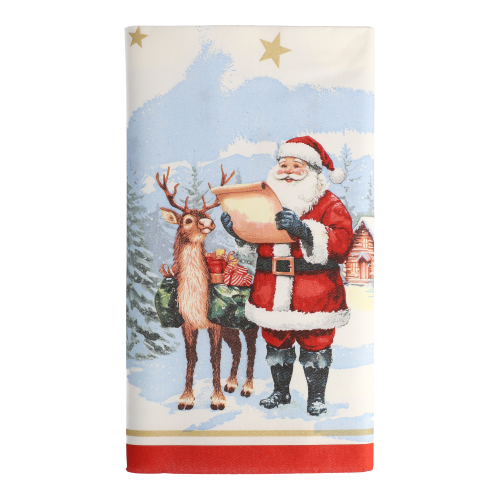 Tischdecke, stoffähnlich, Airlaid 120 cm x 180 cm weiss "Dear Santa"