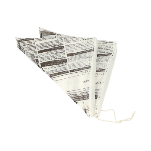 Spitztüten, Pergament-Ersatz 27 cm x 19 cm x 19 cm "Newsprint" Füllinhalt 125 g, fettdicht