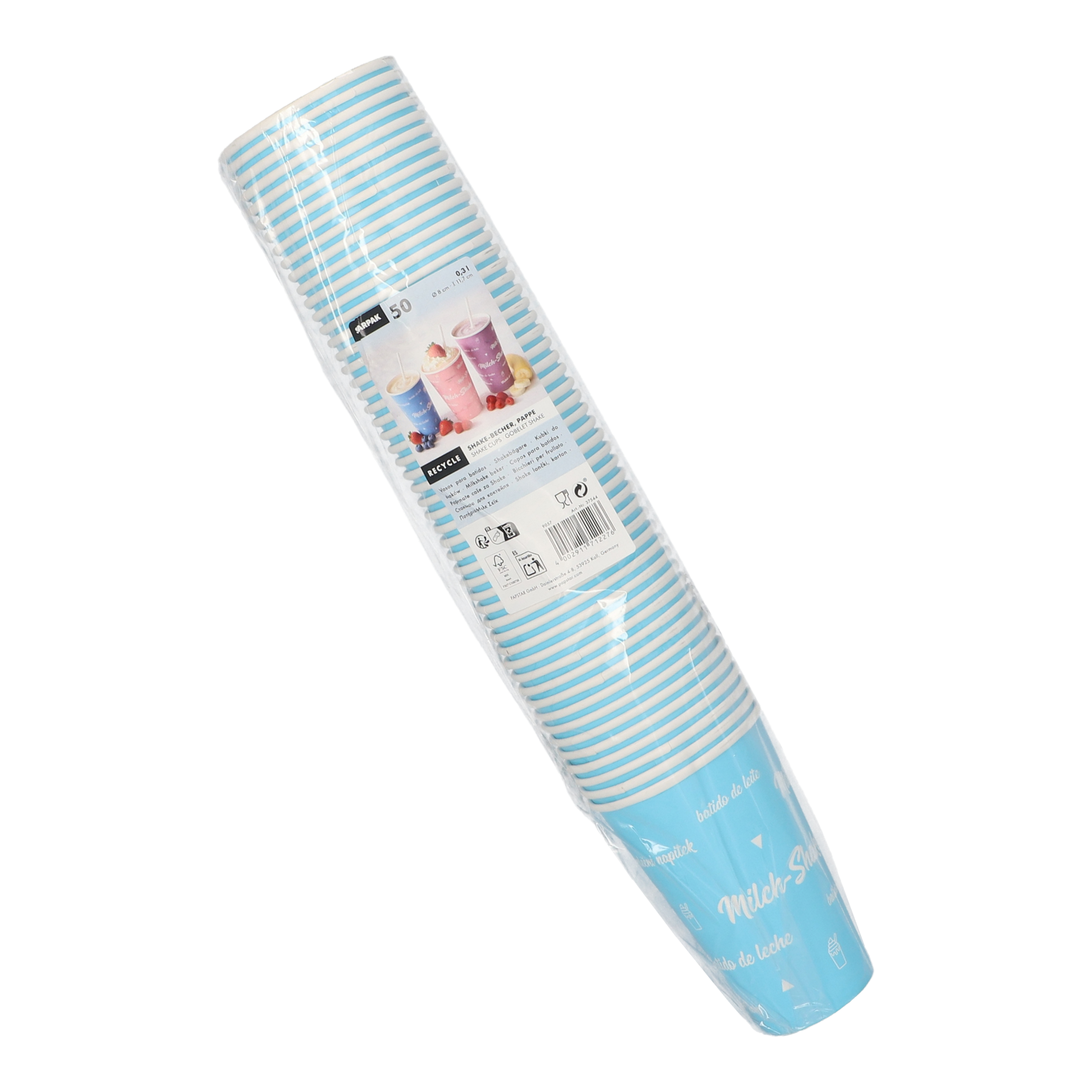 Shake-Becher, Pappe 0,3 l Ø 8 cm · 11,7 cm "Milk-Shake"