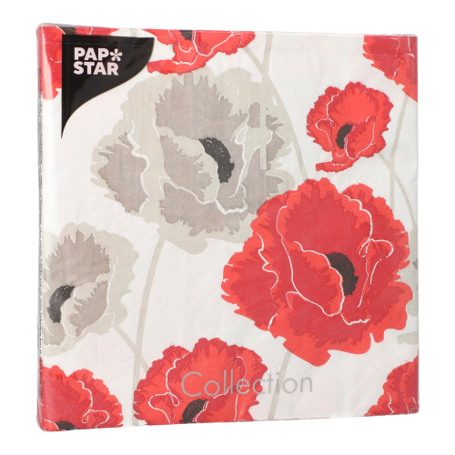 Servietten, 3-lagig 1/4-Falz 40 cm x 40 cm "Poppy"