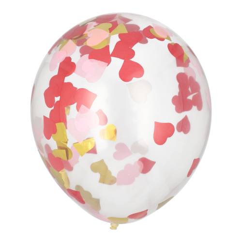 Luftballons Ø 29 cm mit Herz-Konfetti