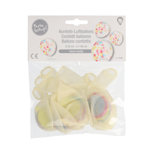 Luftballons Ø 29 cm mit buntem Konfetti