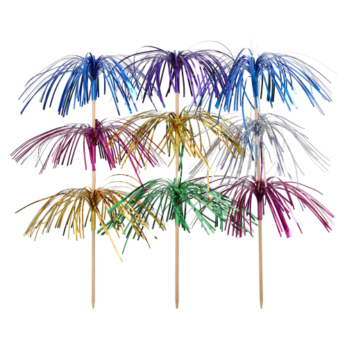Deko-Picker 18 cm farbig sortiert "Feuerwerk" 3-lagig