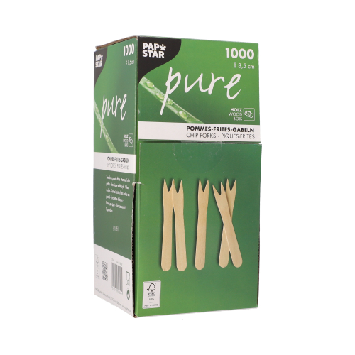 Pommes-Frites-Gabeln, Holz "pure" 8,5 cm