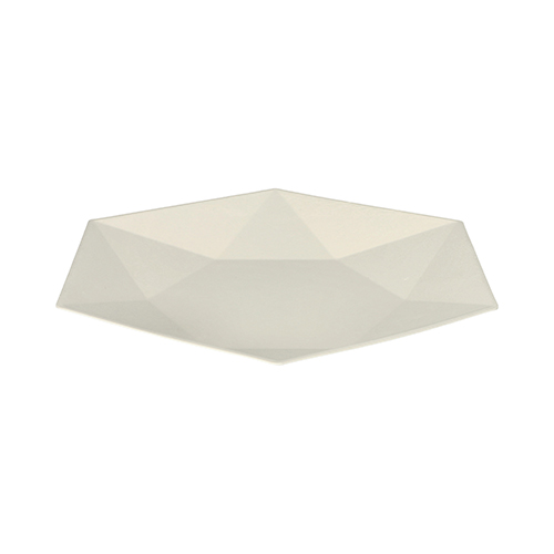 Teller Zuckerrohr "pure" 6-eckig 2,5 cm x 26 cm x 23 cm weiss "Diamond"