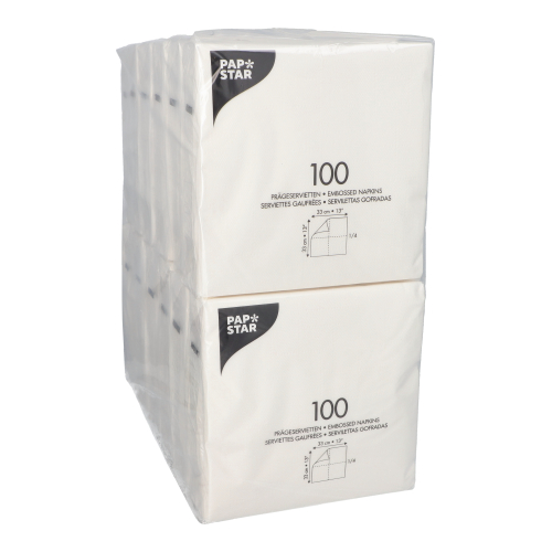 Servietten, 1-lagig 1/4-Falz 33 cm x 33 cm weiss