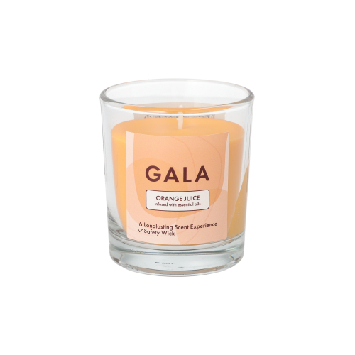 "GALA" Duftkerze im Glas Ø 70 mm · 77 mm orange - Orange Juice "Mini Nutella"