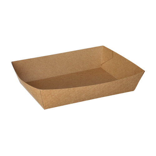 Snacktrays, Pappe "pure" 4 cm x 11 cm x 16 cm braun
