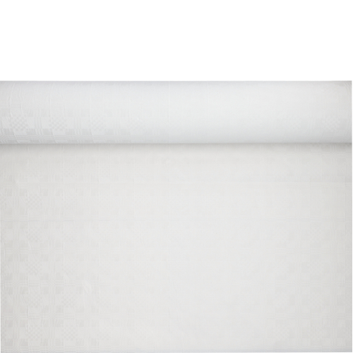 Papiertischtuch mit Damastprägung 50 m x 1 m weiss