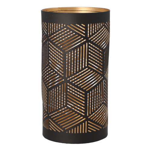 Kerzenhalter Ø 8 cm · 15 cm schwarz/gold "Santorini"