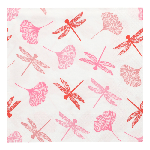 Servietten, 3-lagig 1/4-Falz 40 cm x 40 cm rose "Ginko"