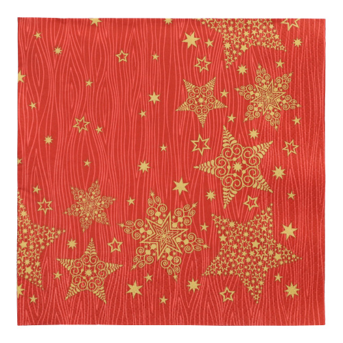 Servietten, 3-lagig 1/4-Falz 40 cm x 40 cm rot "Christmas Shine"