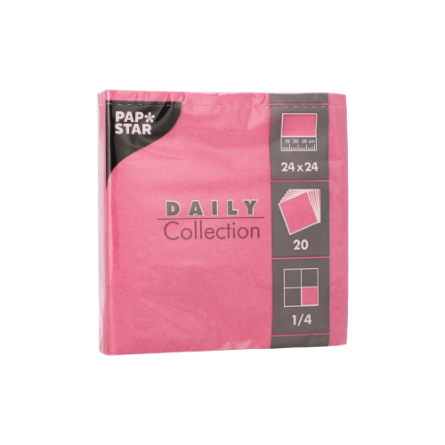 Servietten "DAILY Collection" 1/4-Falz 24 cm x 24 cm fuchsia