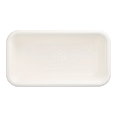 Gastronorm-Behälter GN 1/3 Zuckerrohr, PLA beschichtet eckig 2,1 l 6,5 cm x 32,5 cm x 17,6 cm weiss