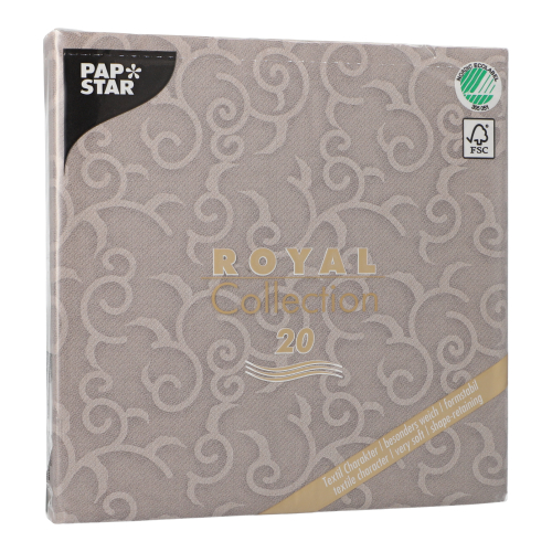 Servietten "ROYAL Collection" 1/4-Falz 40 cm x 40 cm grau "Casali"