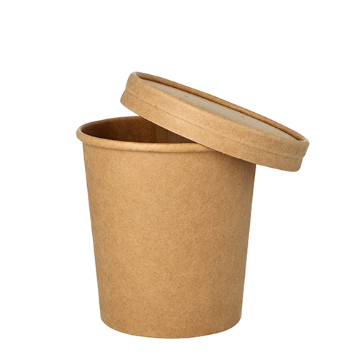 Suppenbecher, Pappe 470 ml Ø 9,8 cm · 10 cm braun