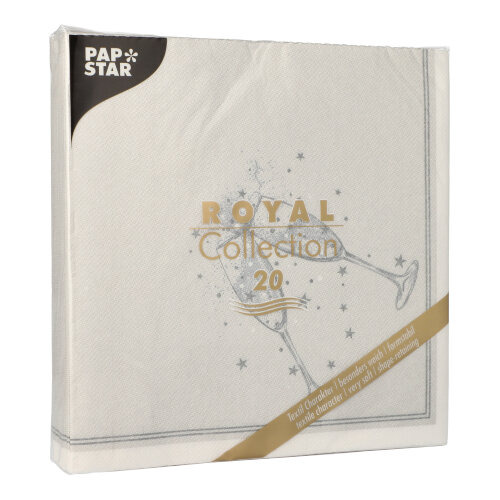 Servietten "ROYAL Collection" 1/4-Falz 40 cm x 40 cm silber "Festivity"