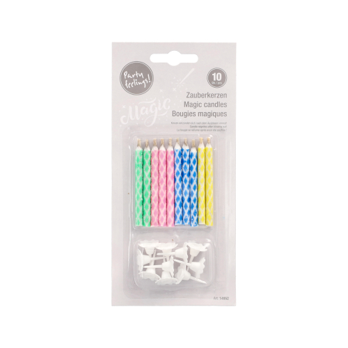 Magic-Kerzen mit Halter 6 cm farbig sortiert