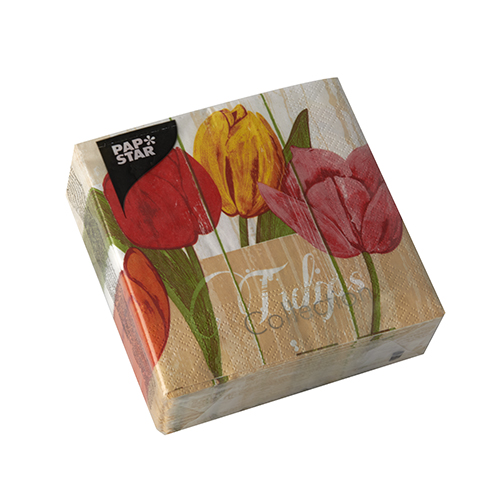 Servietten, 3-lagig 1/4-Falz 25 cm x 25 cm "Blooming Tulips"