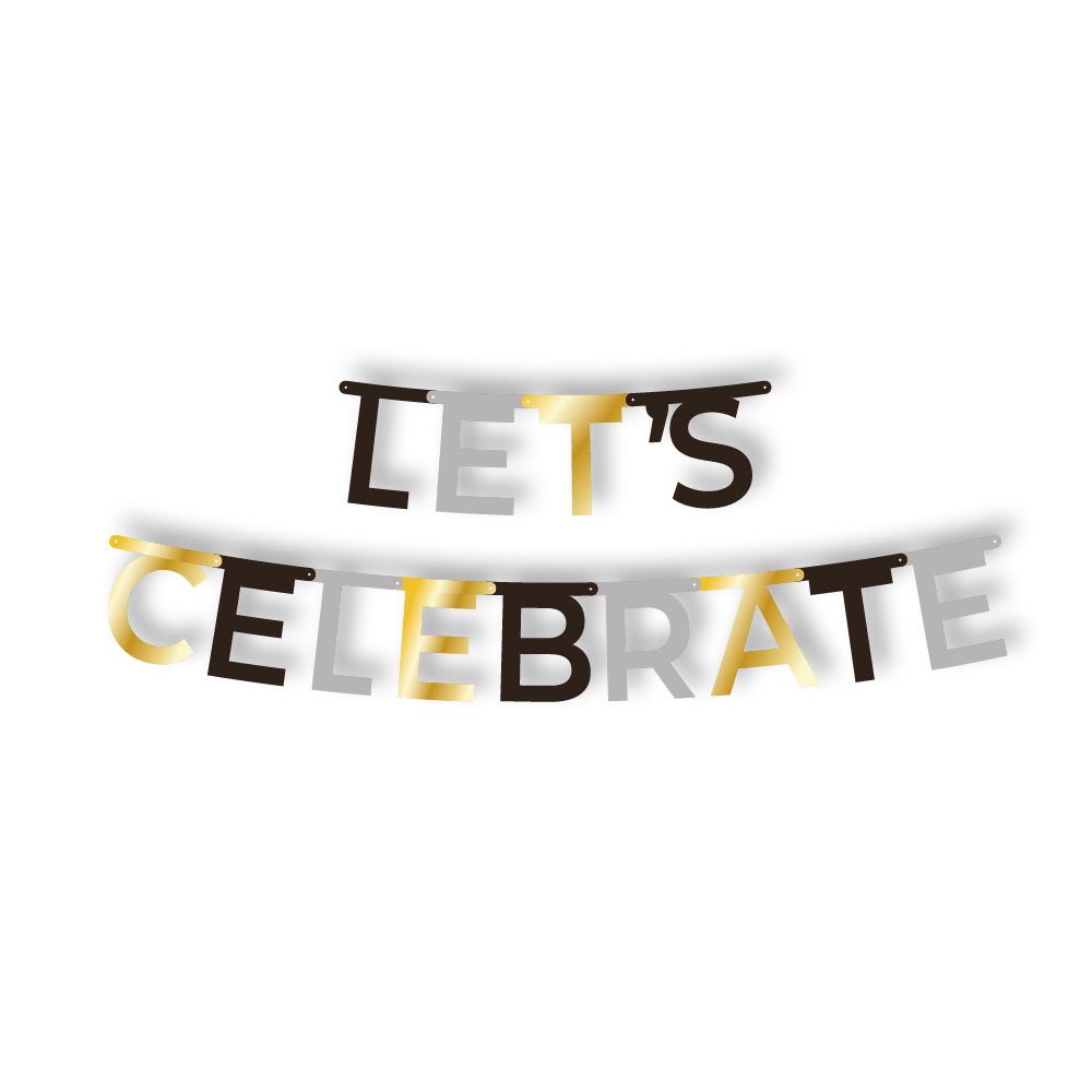 Grußkette 1,85 m x 13,8 cm "Let's Celebrate"