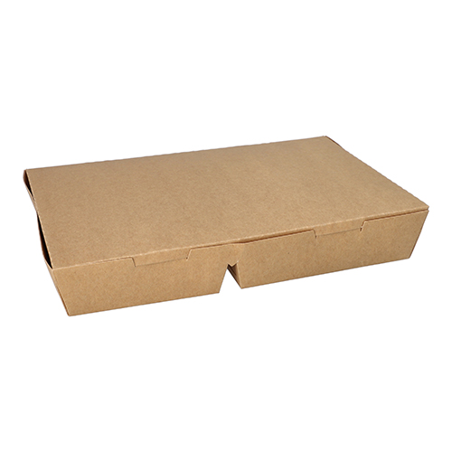 Lunchboxen, Pappe 5-geteilt 900 ml 4,2 cm x 17 cm x 25,5 cm braun