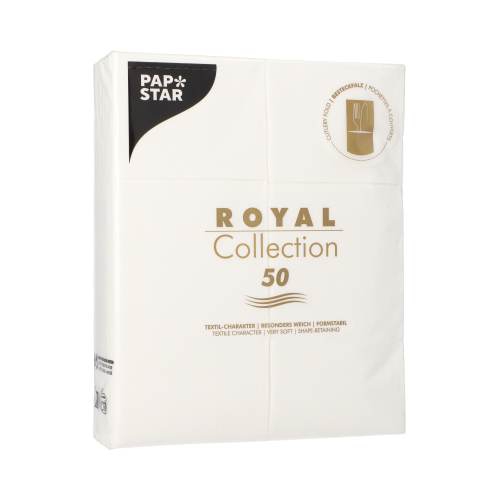 Servietten "ROYAL Collection" 40 cm x 30 cm weiss mit Besteckfalz