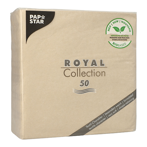 Servietten "ROYAL Collection" 1/4-Falz 40 cm x 40 cm sand in Papierverpackung