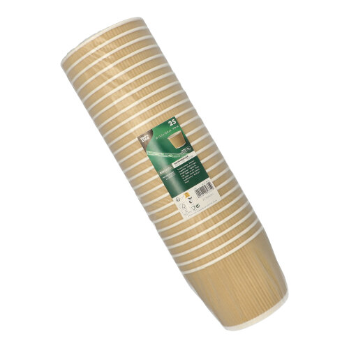 Suppenbecher, Pappe 998 ml Ø 13,5 cm · 10,8 cm braun/weiss Ripple Wall