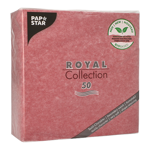 Servietten "ROYAL Collection" 1/4-Falz 40 cm x 40 cm bordeaux in Papierverpackung