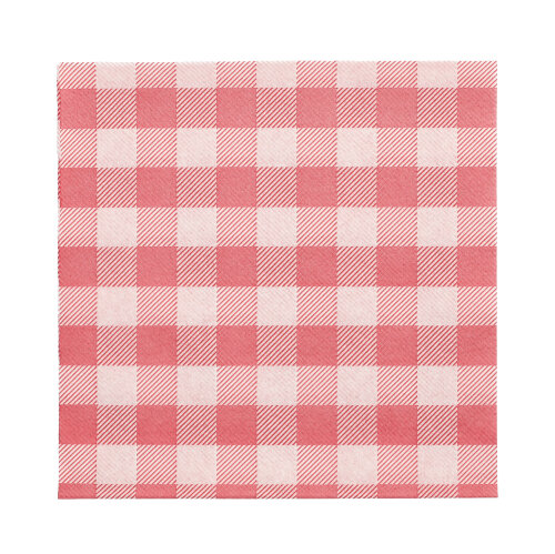 Servietten, 1-lagig 1/4-Falz 33 cm x 33 cm rot/weiss "Vichy Karo"