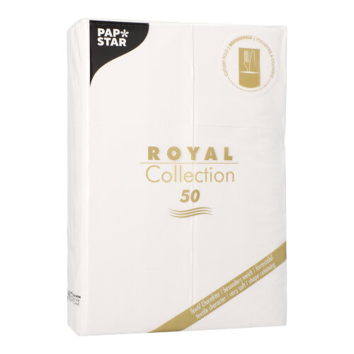 Servietten "ROYAL Collection" 48 cm x 30 cm weiss mit Besteckfalz