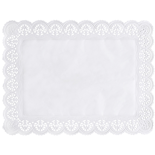 Spitzenpapiere eckig 40 cm x 30 cm weiss