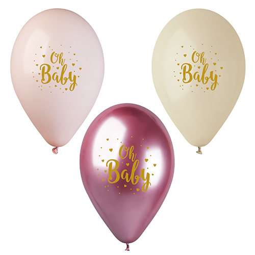 Luftballons Ø 29 cm rosé "Oh Baby" Luftballons Ø 29 cm rosé "Oh Baby"