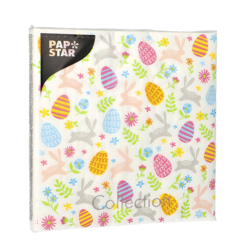 Servietten, 3-lagig 1/4-Falz 33 cm x 33 cm "Happy Easter"