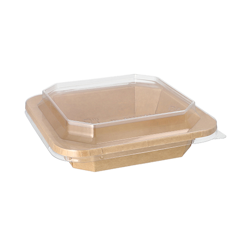 Lunchboxen, Pappe eckig 500 ml 3,3 cm x 16,2 cm x 16,2 cm braun