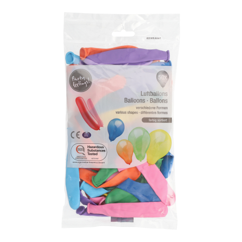 Luftballons farbig sortiert "verschiedene Formen"