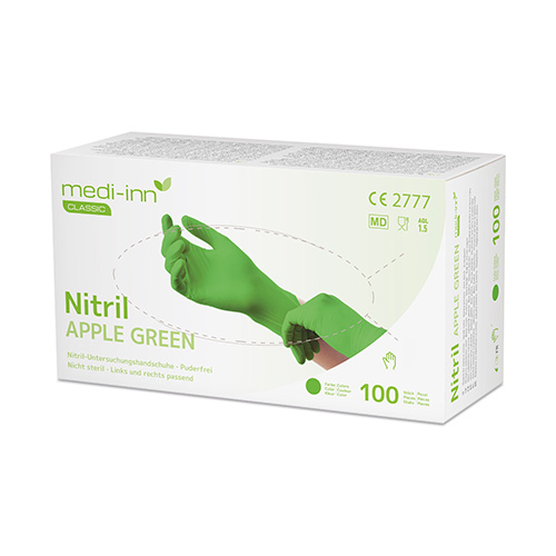 "Medi-Inn Classic" Handschuhe, Nitril puderfrei apfelgrün "Nitril Apple Green" Größe: XS