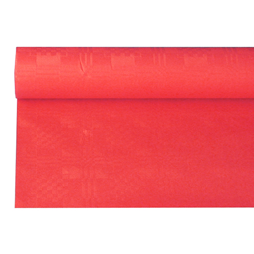 Papiertischtuch mit Damastprägung 6 m x 1,2 m rot