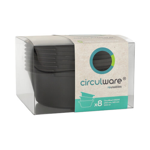 "Circulware" Mehrweg-Schalen Mix & Match 1200 ml Ø 18,3 cm · 6,9 cm schwarz