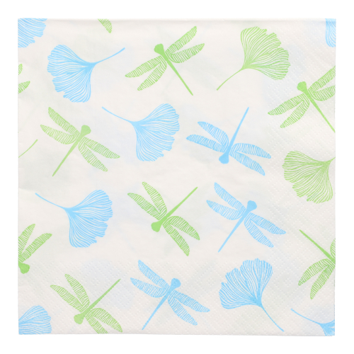 Servietten, 3-lagig 1/4-Falz 40 cm x 40 cm grün "Ginko"