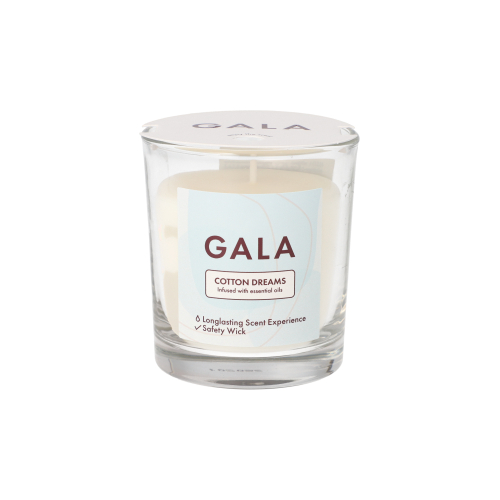 "GALA" Duftkerze im Glas Ø 70 mm · 77 mm weiss - Cotton Dreams "Mini Nutella"