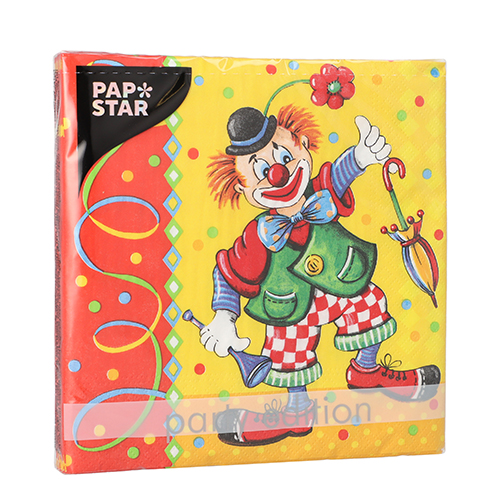 Servietten, 3-lagig 1/4-Falz 33 cm x 33 cm "Clown"