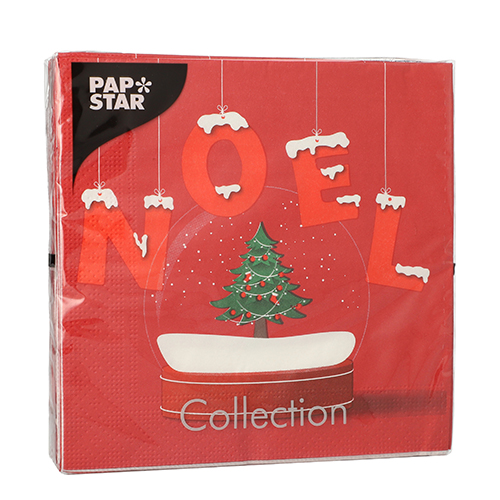 Servietten, 3-lagig 1/4-Falz 33 cm x 33 cm "Noel Enneige"