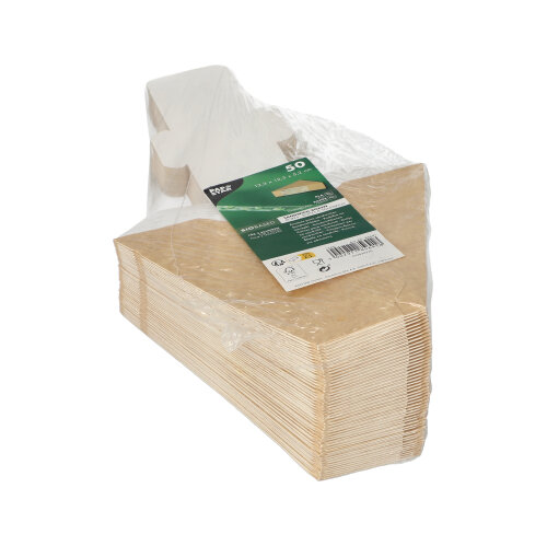 Sandwichboxen, Pappe mit Sichtfenster aus PLA 12,3 cm x 12,3 cm x 5,2 cm braun