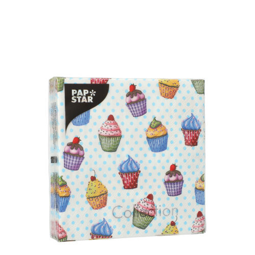 Servietten, 3-lagig 1/4-Falz 25 cm x 25 cm "Cupcakes"