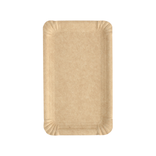 Teller, Pappe "pure" eckig 11 cm x 17,5 cm braun